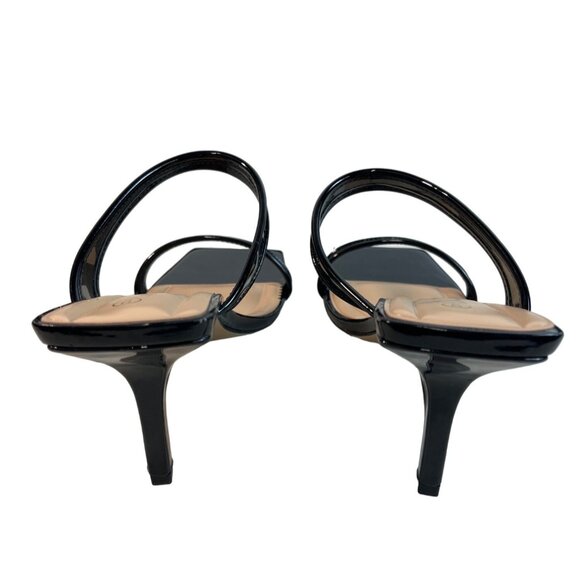 Rouge Helium Passionate Square Toe 3.5in Heels Double Banded Black Sandals Sz 9 - Picture 4 of 6